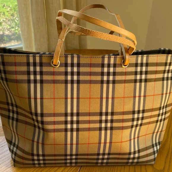 Vintage Burberry Plaid Tote - Picture 1 of 10